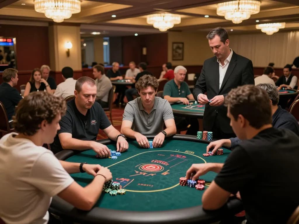 Players engage in intense poker games at the CM88 com tournament, showcasing strategic gameplay and vibrant atmosphere.