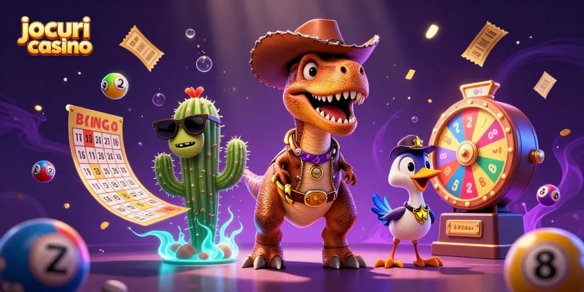 Joacă jocuri casino cu această ilustrație animată captivantă cu personaje 3D.