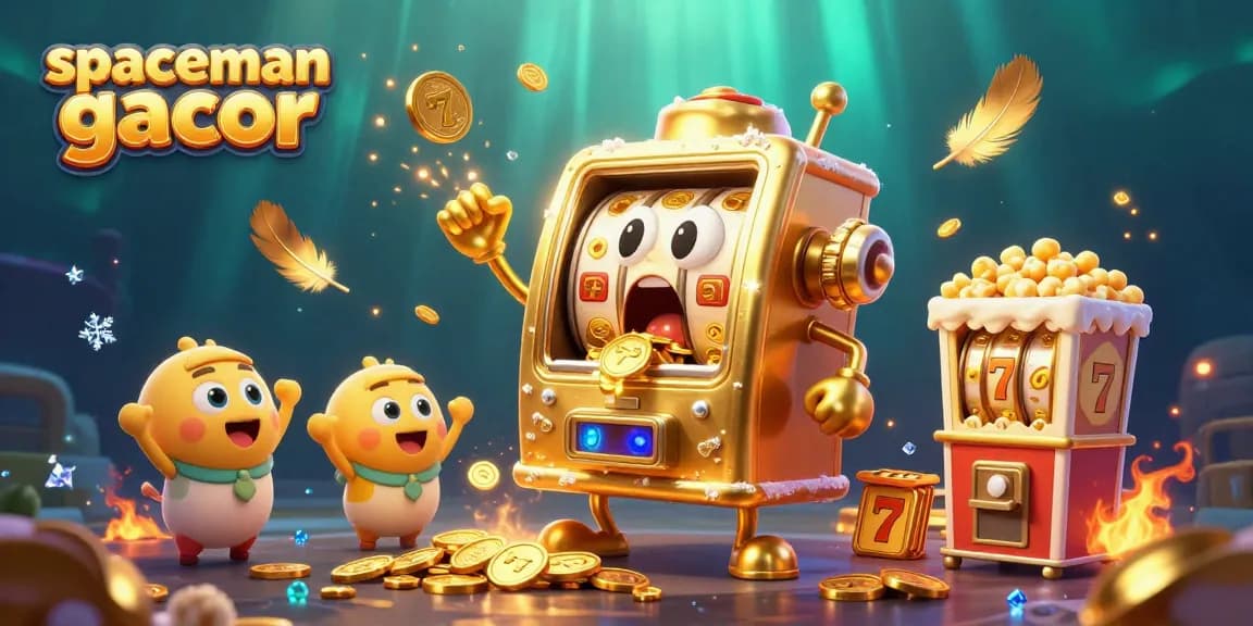 Watch the spaceman gacor golden slot machine celebrate a jackpot win with cheering baby machines.