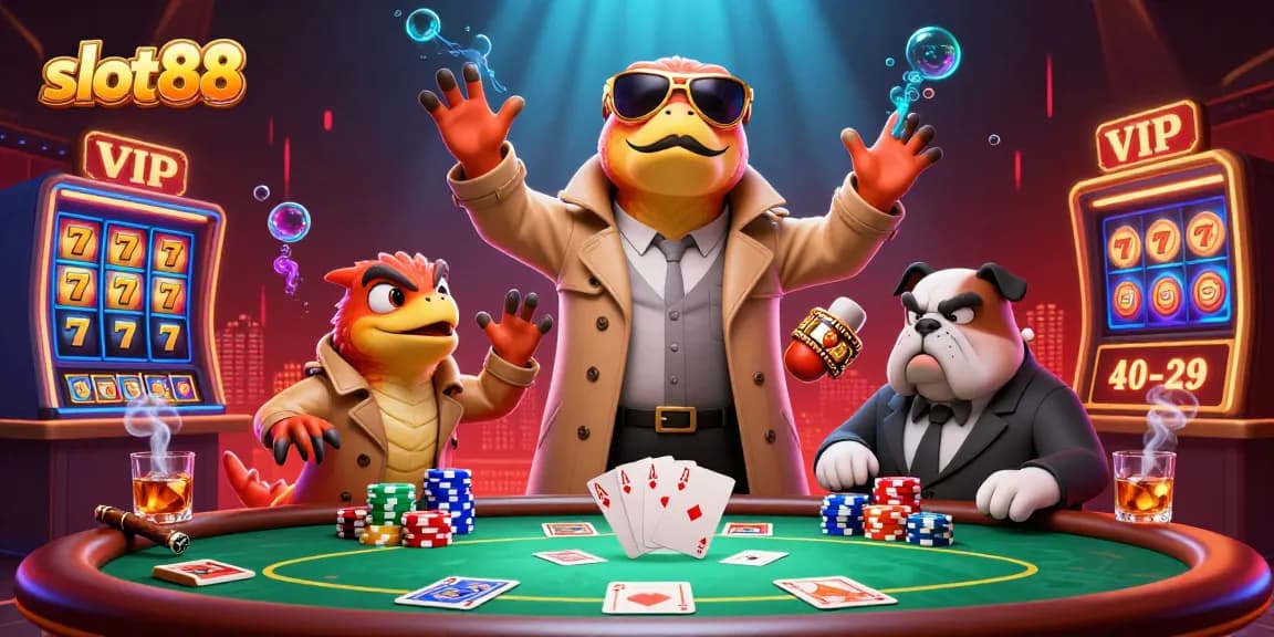 Menangkan jackpot slot88 saat tiga raptor menyamar di lounge kasino VIP yang mewah.