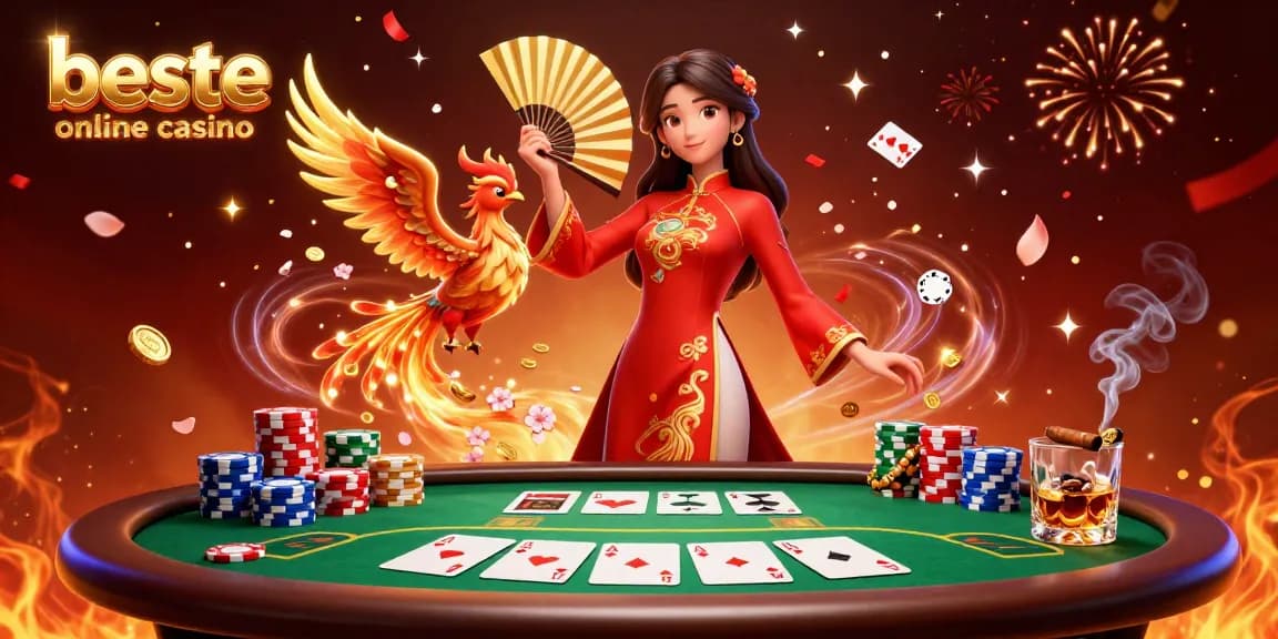 Experience the excitement at the beste online casino with vibrant illustrations of games and celebrations.
