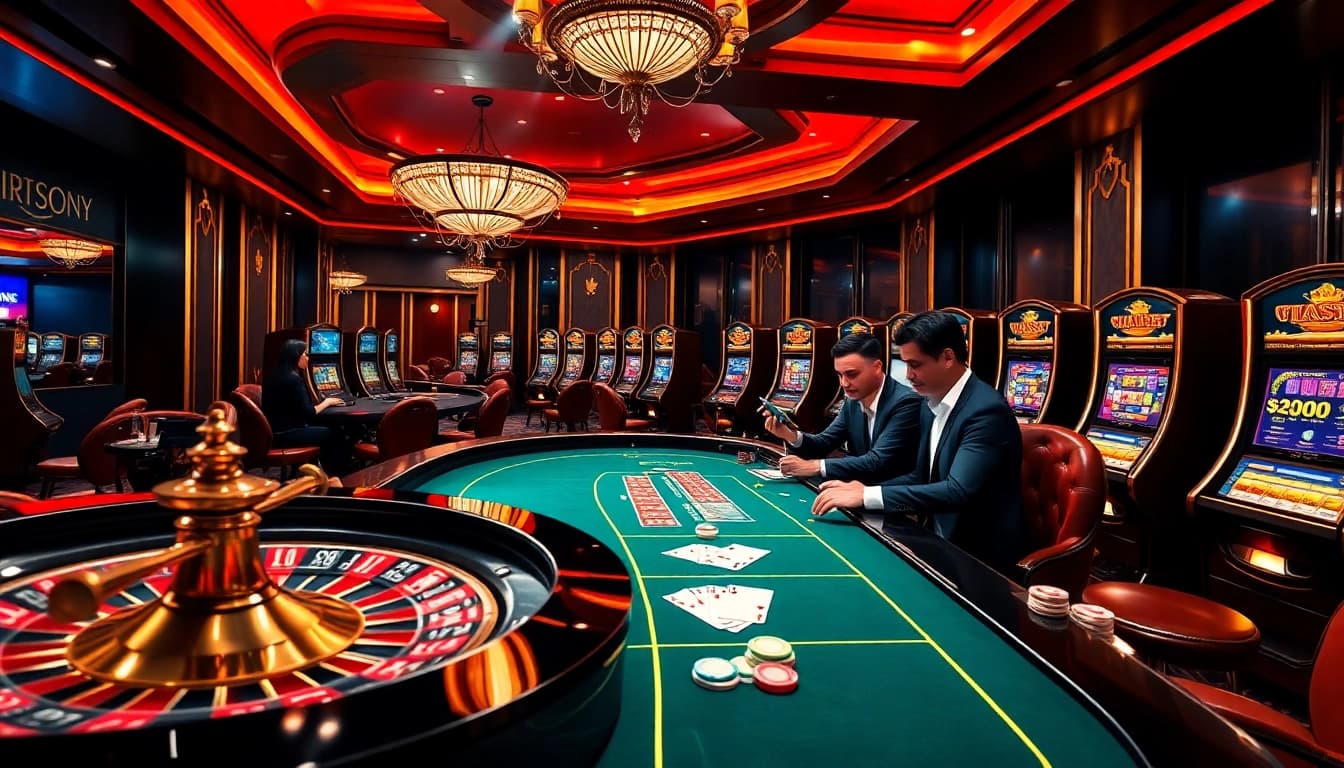 Engage in premium gaming experiences at nhà cái uy tín with poker cards and roulette.