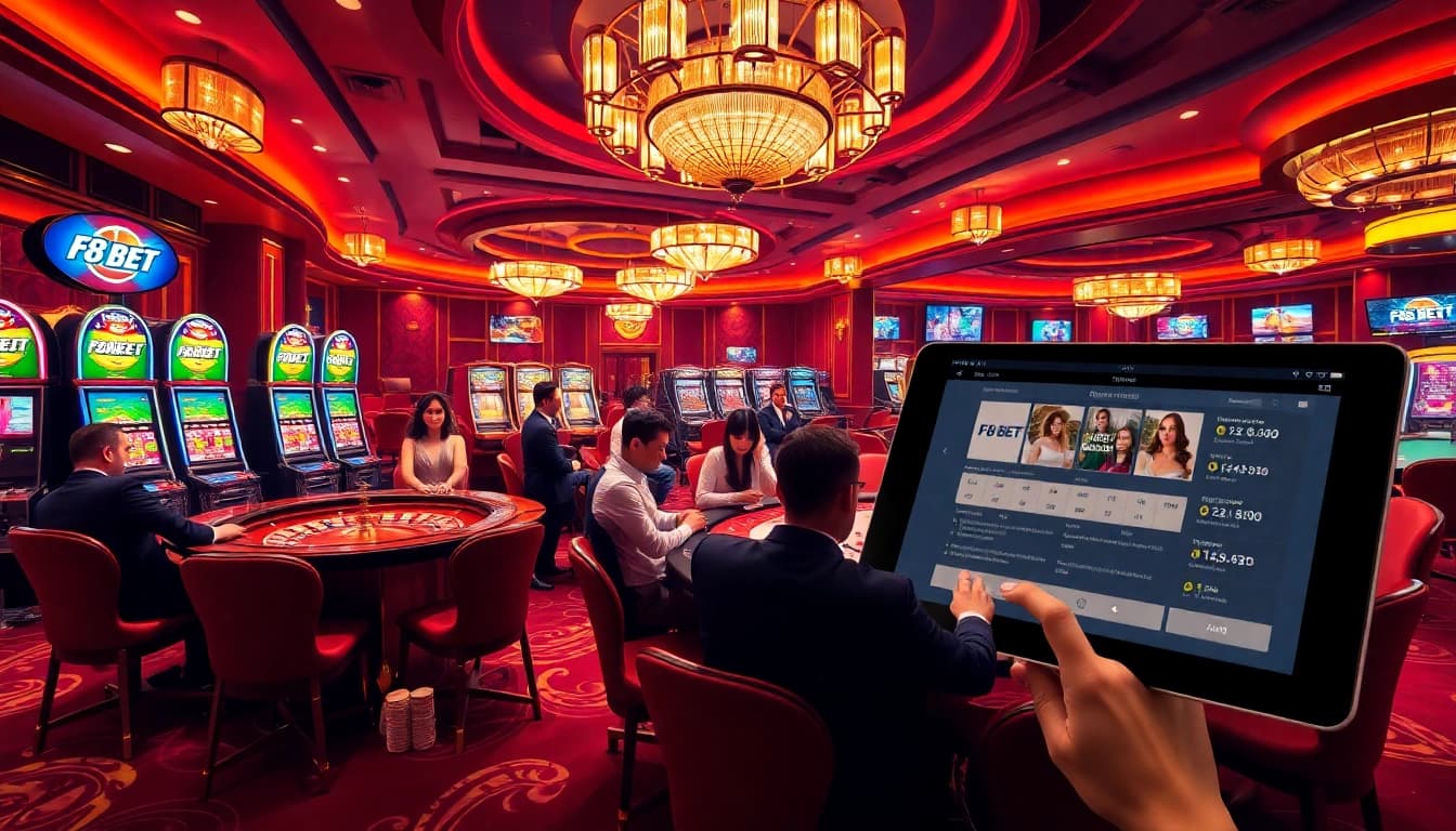 Experience thrilling gameplay at F8 BET's vibrant online casino with roulette and slots.