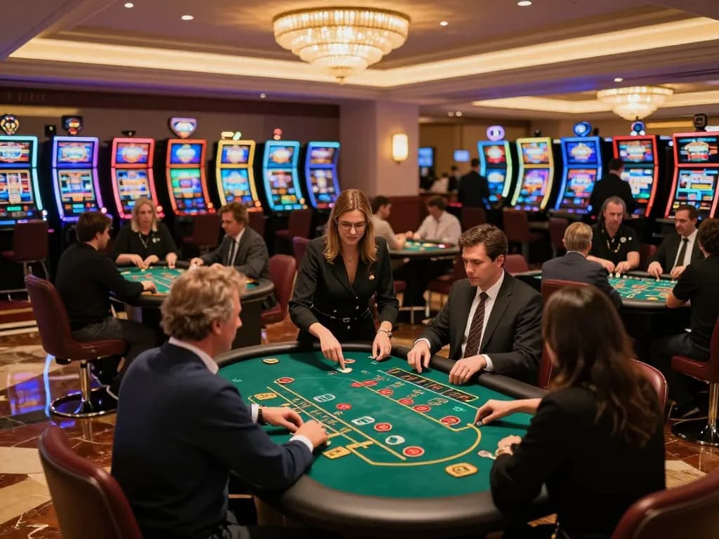 Players engaging at blackjack tables in a vibrant zx88 casino atmosphere filled with excitement.