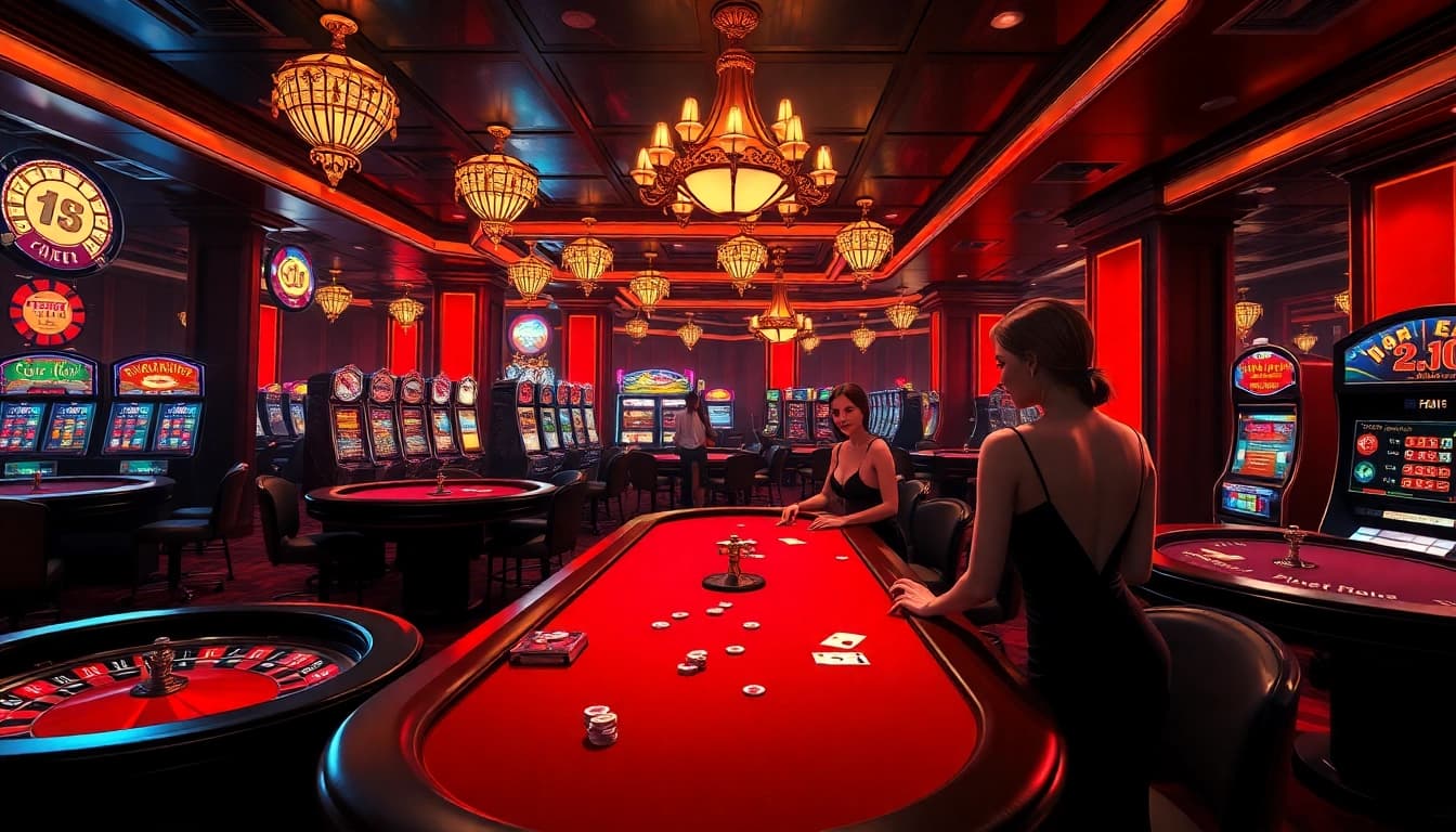 Porn games meeting traditional gambling with poker tables and seductive characters enhancing the casino experience.