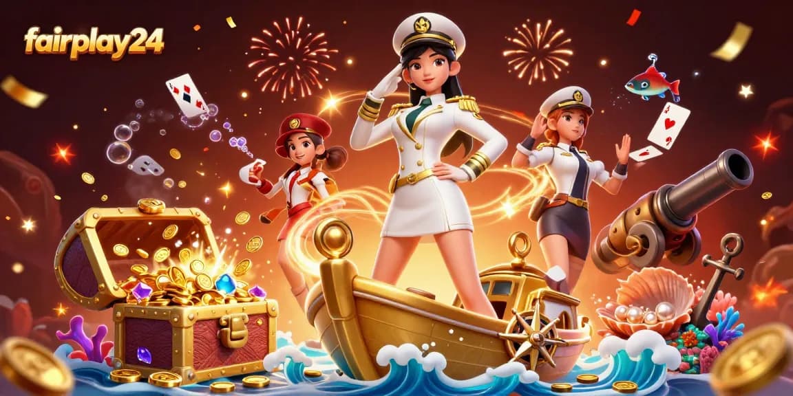 Experience winning moments with fairplay24's vibrant casino action illustration featuring live gaming elements.