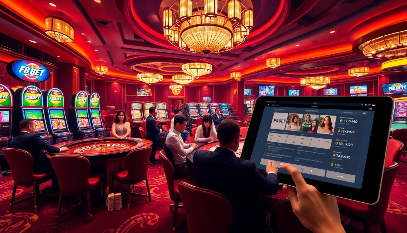 Experience thrilling gameplay at F8 BET's vibrant online casino with roulette and slots.