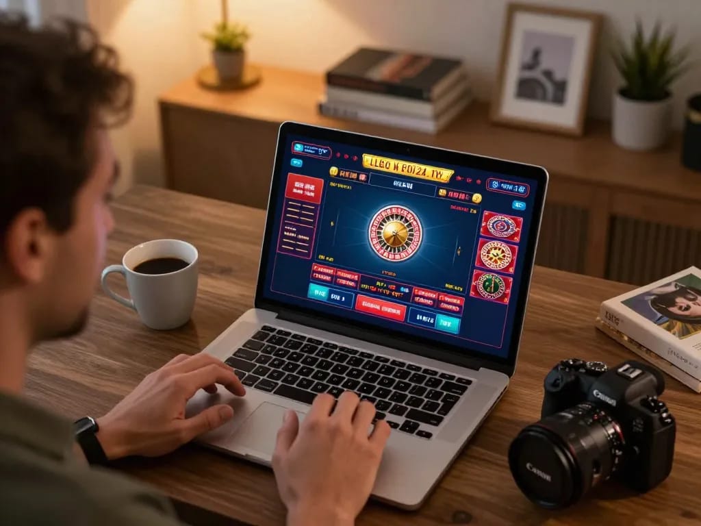 Experience live gaming excitement at f8bet.com with a person engaged in a thrilling online roulette session.