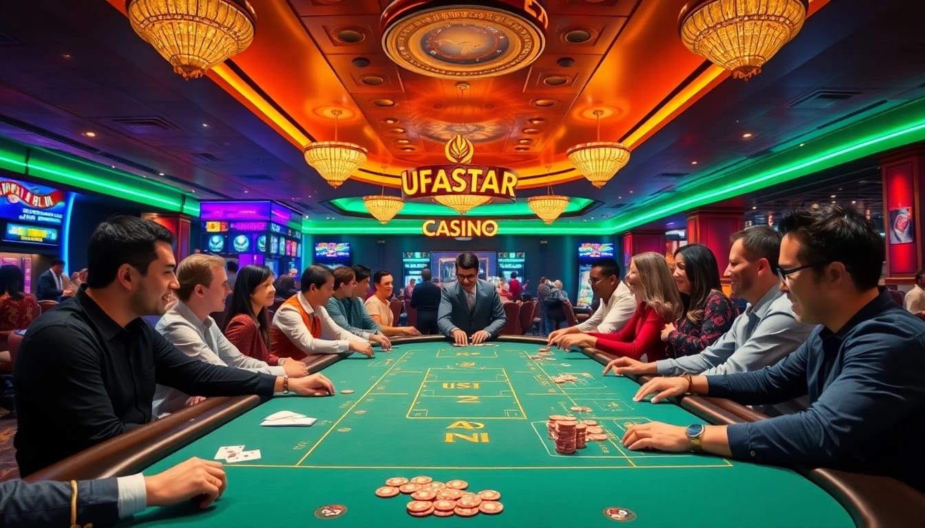 เล่นที่ ufastar825 ในคาสิโนที่มีบรรยากาศสดใส และผู้เล่นที่มีความสุข