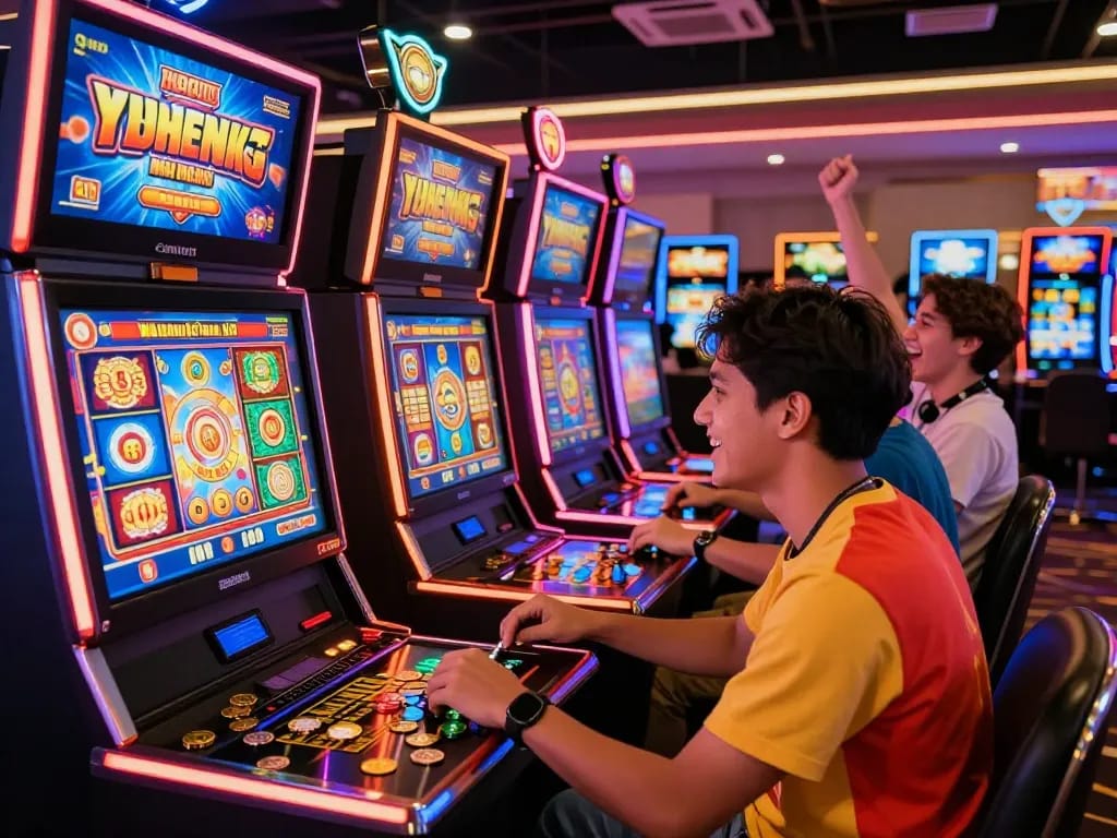 Exciting gameplay at situs slot gacor with colorful slots and player enthusiasm.