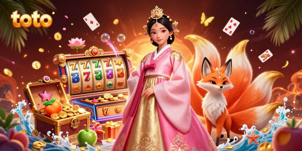 Engage in thrilling toto casino action with a colorful slot game scene filled with vibrant characters and dynamic symbols.