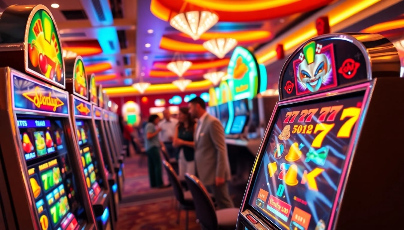 Rasakan keseruan bermain jalantoto di mesin slot berwarna-warni di kasino yang ramai.
