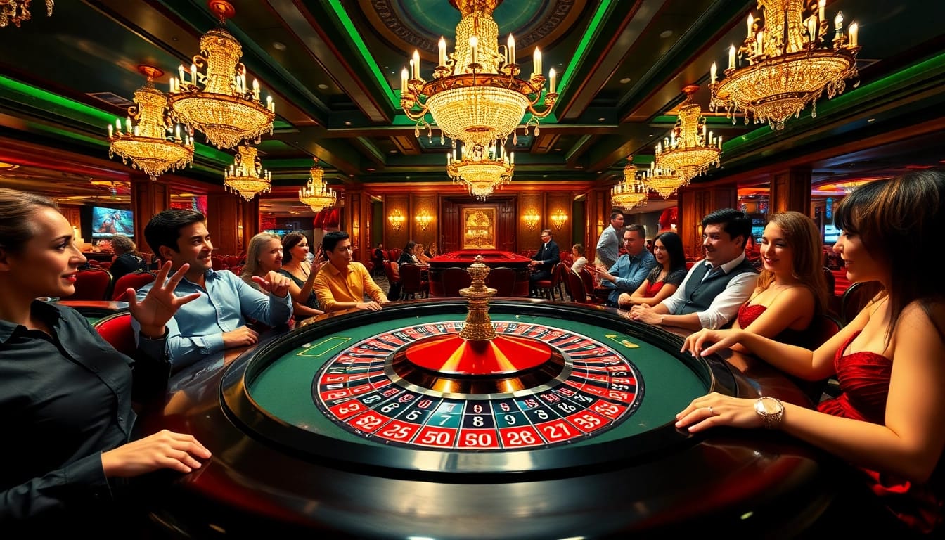 Arus hoki berpadu dalam suasana kasino saat permainan roulette yang menarik berlangsung.