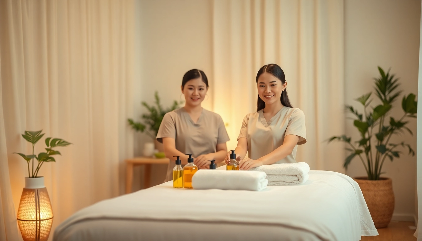 수원출장마사지 therapist preparing in a calm home setting for a relaxing experience.