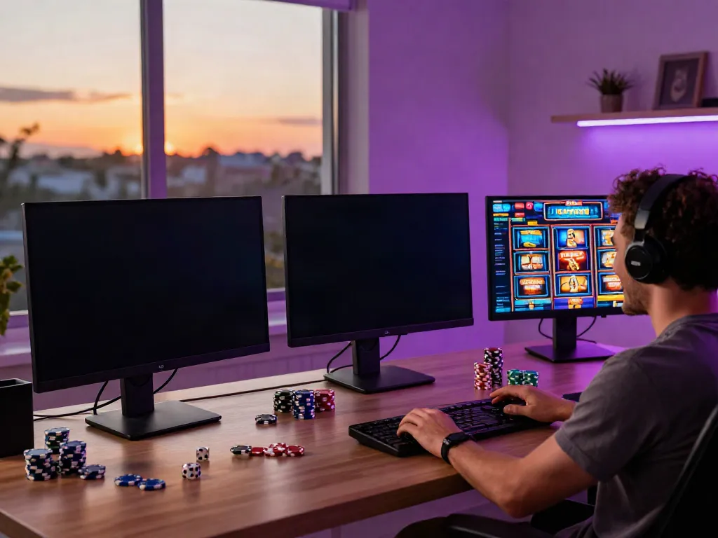 Engaging A80 gaming platform setup showcasing colorful casino games on multiple screens.