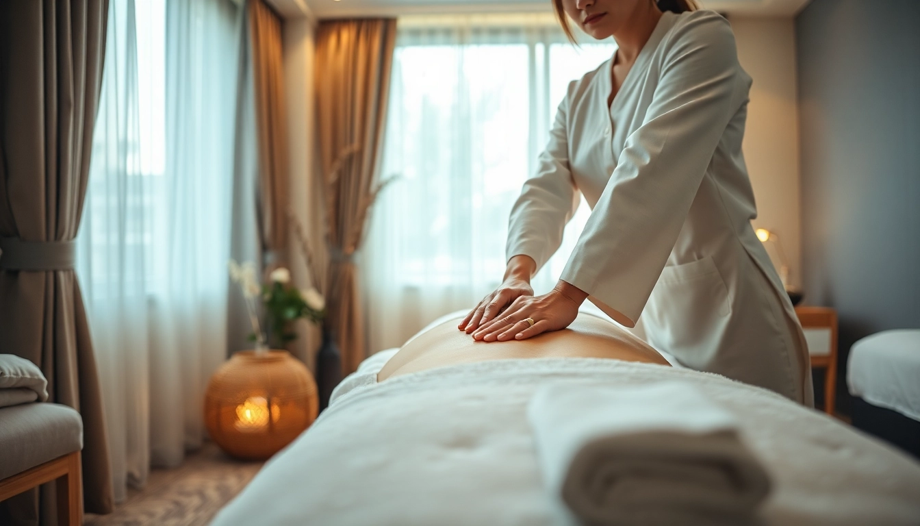 Experience the serenity of 수원출장마사지 in a cozy hotel room with professional therapist.