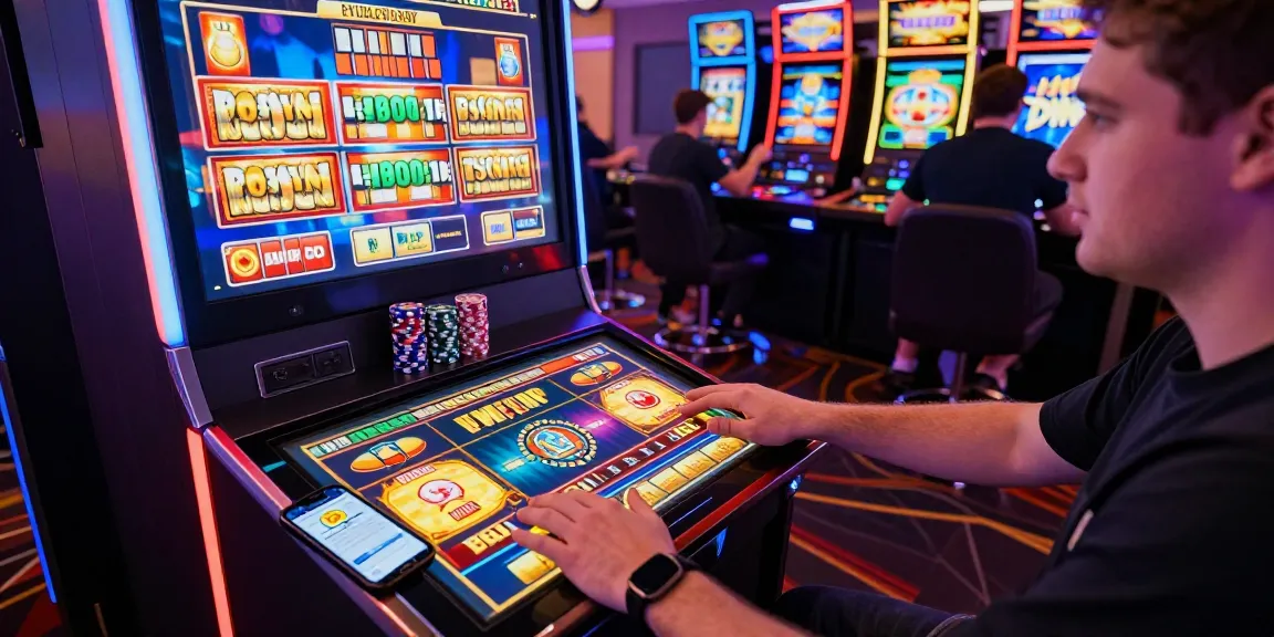 Engaged player at https://crownnorthill.co.uk enjoying Bonus Buy slots in a vibrant online casino.