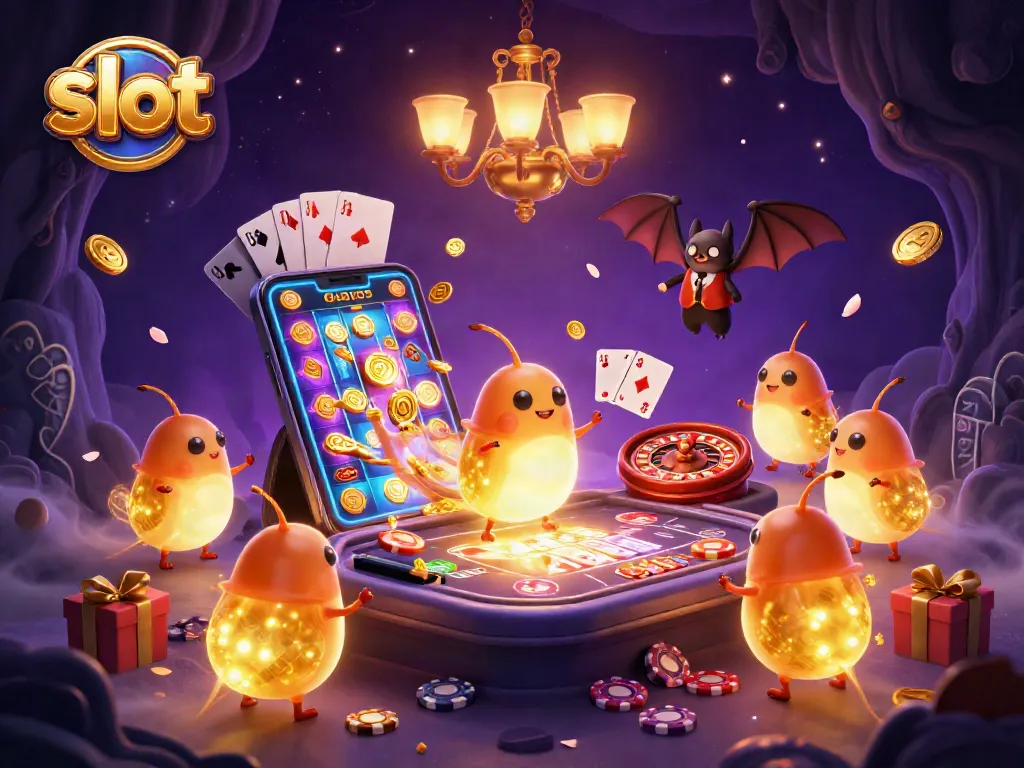 Menangkan slot dengan mesin permainan yang dikelilingi cahaya unik dalam kasino gua