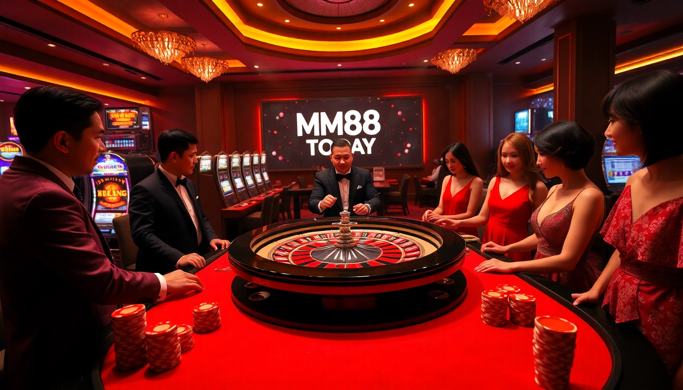 Experience luxury gambling with MM88 TODAY at our modern roulette table and poker chips.