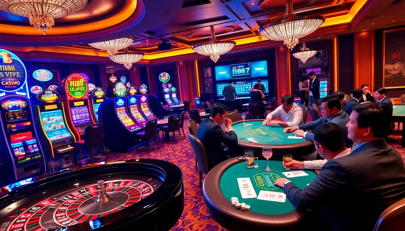 Experience the thrill of Hi88 VIP gaming with vibrant casino visuals.