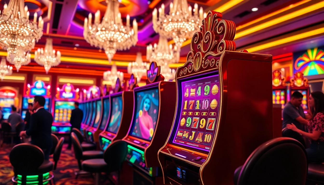 Rasakan keseruan bermain luxury777 game dengan mesin slot yang bercahaya di kasino megah.