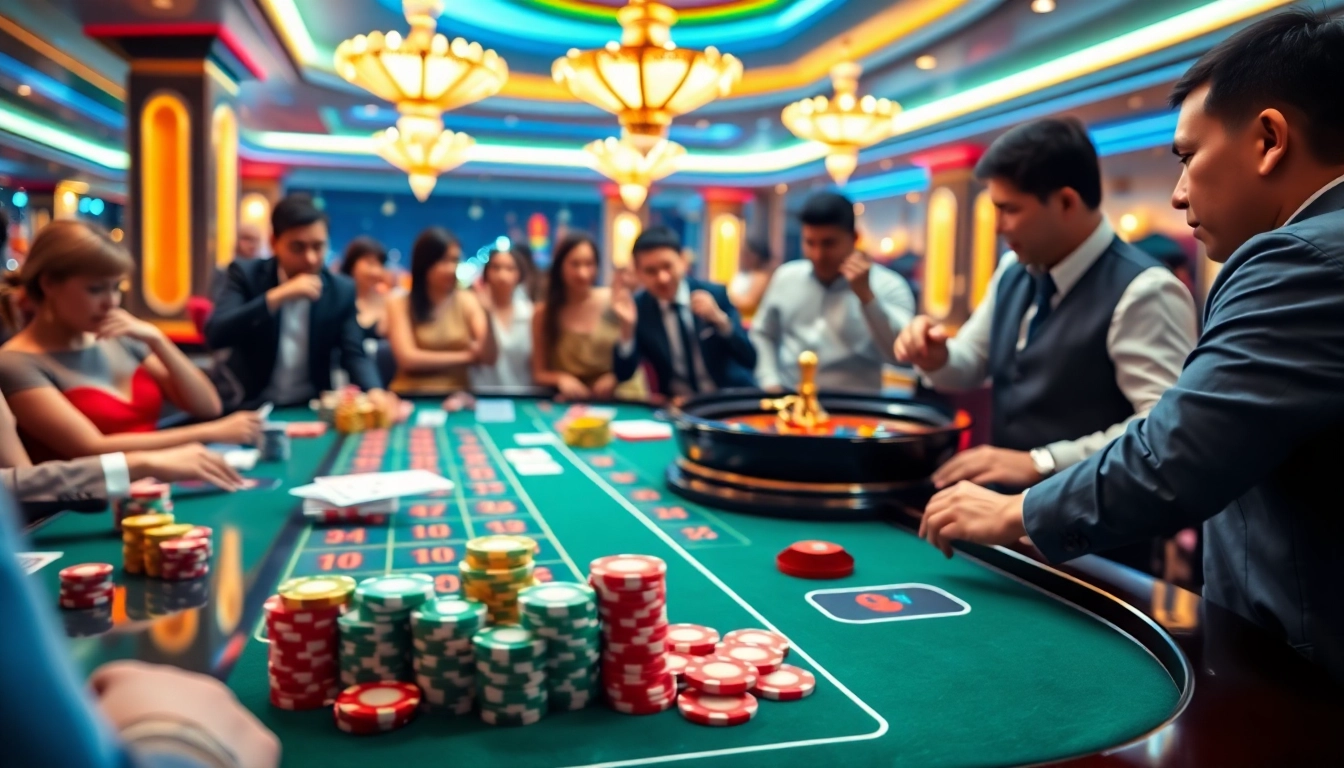 Exciting moments in casino gaming at nhà cái jbo with vibrant chips and cards.