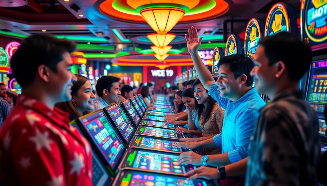 Jelajahi keseruan bermain qqmacan game dengan pemain merayakan kemenangan di mesin slot.