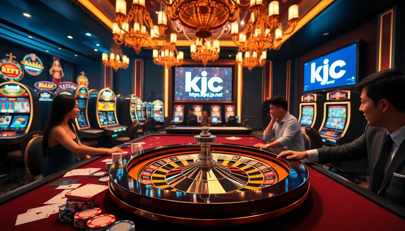 Experience high-stakes gaming at https://kjc.jp.net/ with vibrant poker chips and a luxurious casino atmosphere.