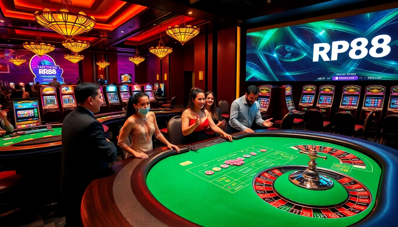 Experience the excitement of RR88 with vibrant casino tables and enthusiastic players winning big.