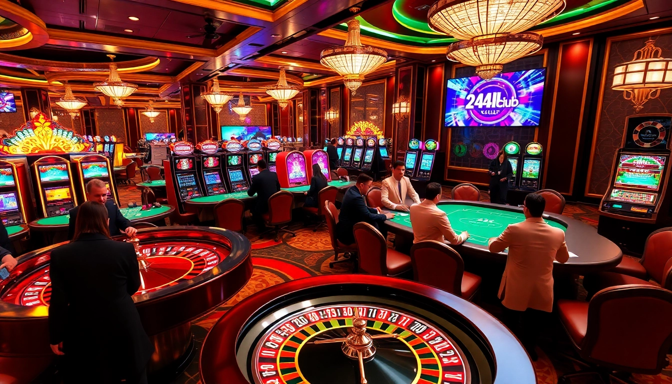 Gambling excitement with the app 24kclub at luxurious casino tables and engaging players.