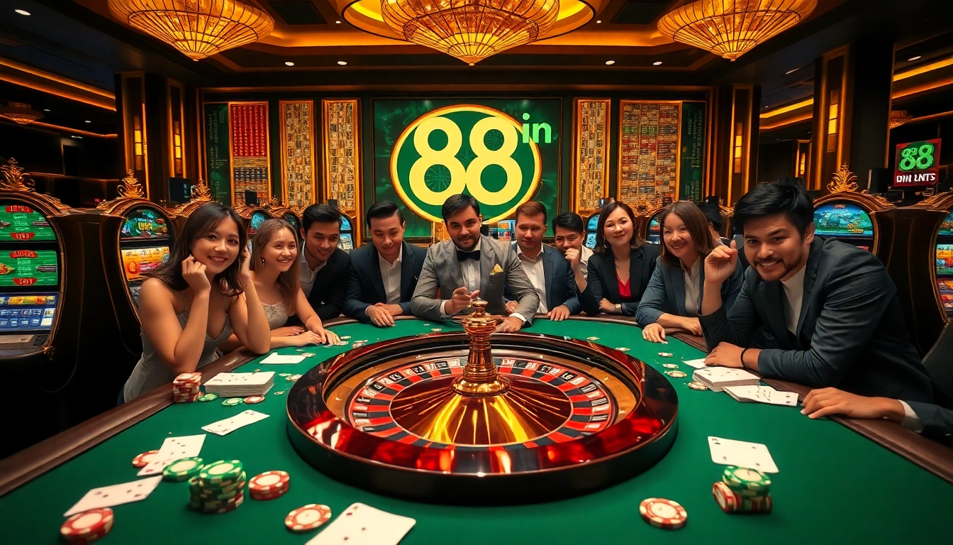 Experience the excitement of 88i gambling with vibrant casino tables and engaging players.