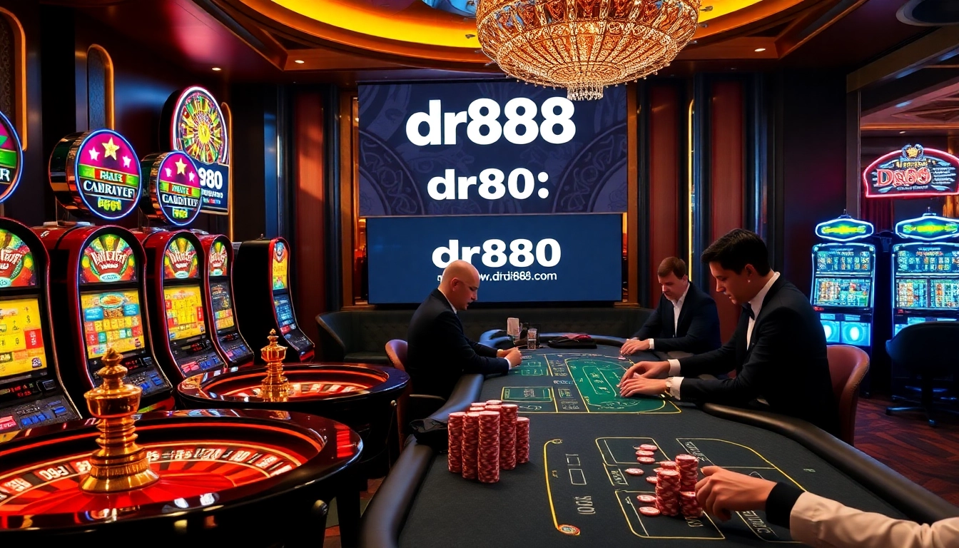 Experience the thrill of winning at DR88 with vibrant slot machines and exciting card games.