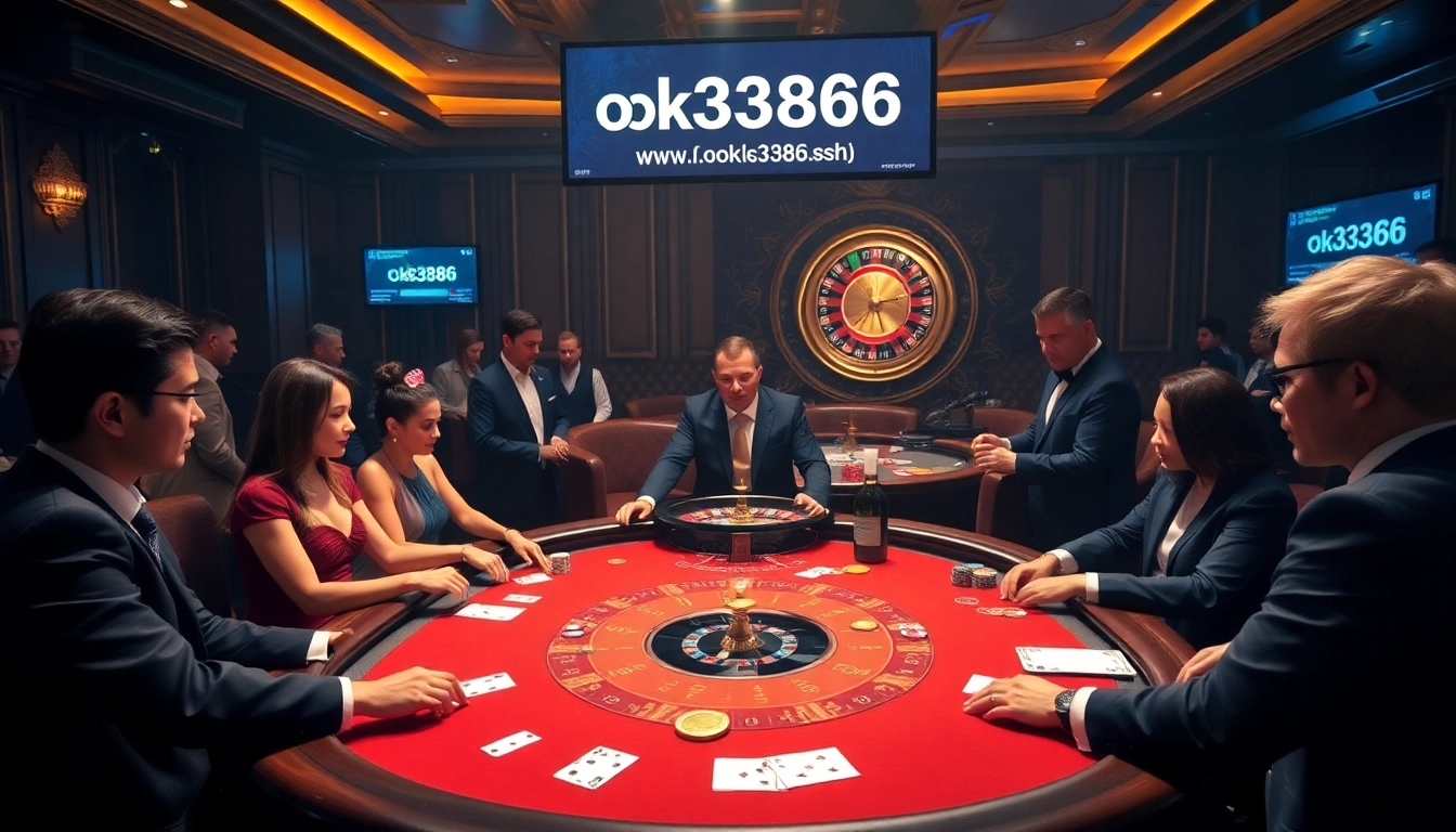 Action-packed poker game environment emphasizing https://ok8386.sh/ with luxurious decor and vibrant colors.
