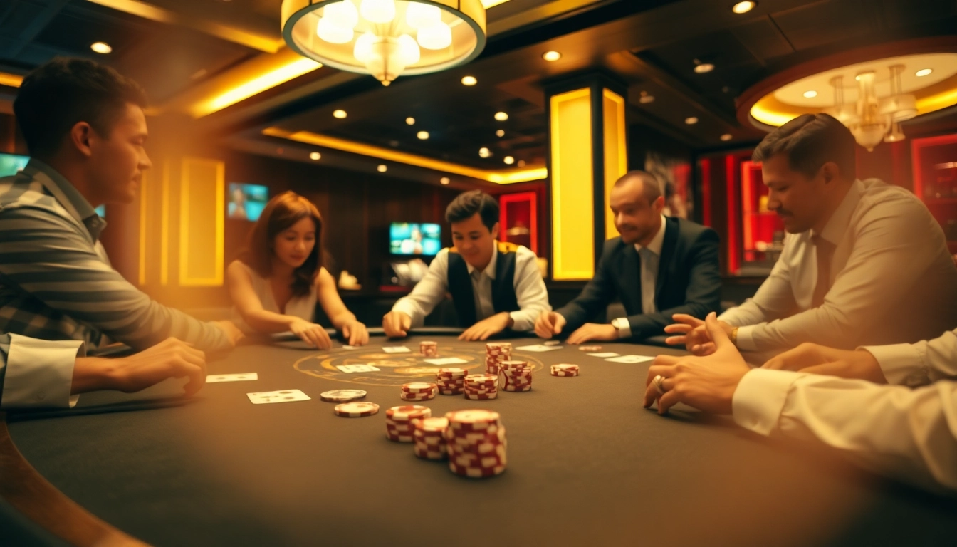 에볼루션 카지노에서 딜러와 함께 카지노 게임을 즐기는 사람들의 모습