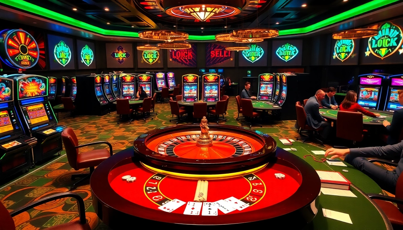 Experience the thrill of high stakes at luck8 with vibrant casino tables and engaged players.