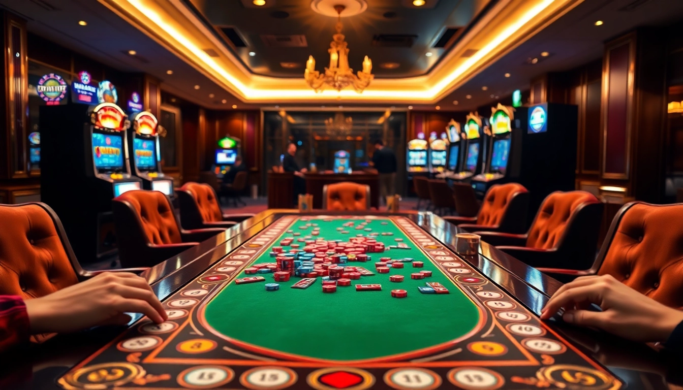 סצנת משחק מרהיבה של רמיקוב אונליין המדגישה אסטרטגיה ואינטרקציה בין שחקנים בקזינו מעוצב.