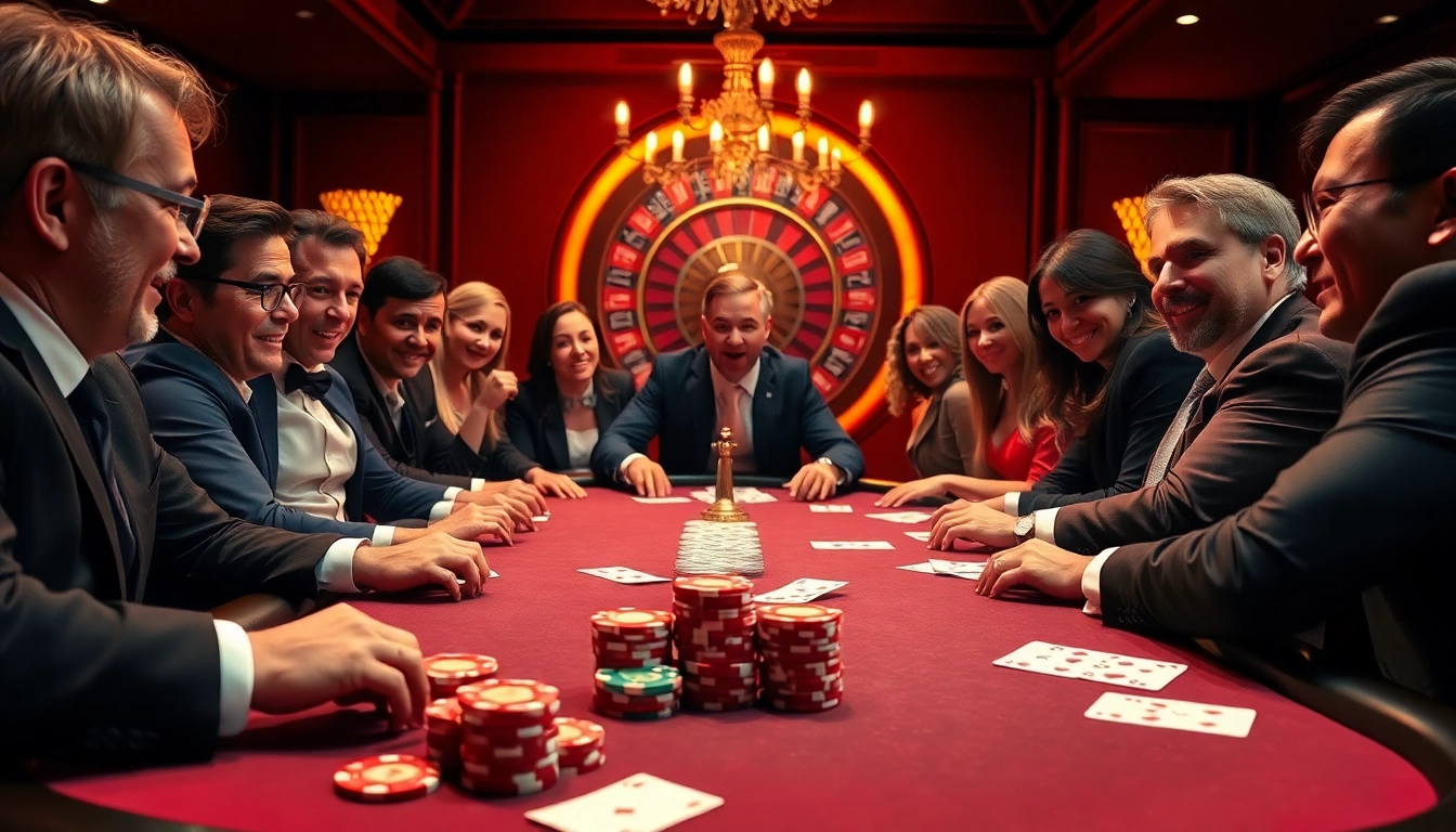 Players engaging in an exciting poker game at 79king casino with high-stakes chips and cards.