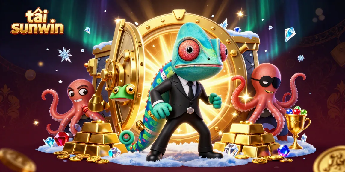 This vibrant illustration showcases the tải sunwin theme with casino elements and characters in an engaging design.