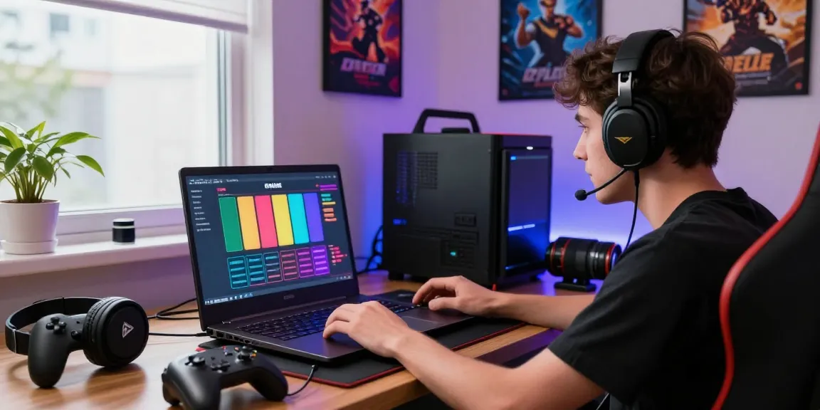 Exciting Raja Game login scene with a gamer enjoying vibrant graphics in a cozy room.